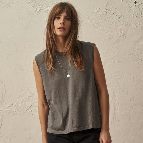 Buck Mason Tops - Slub Muscle Tank in Faded Black Venice Wash